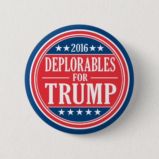 Badge Rond 5 Cm Déplorables pour Donald Trump et Mike Pence (Devant)