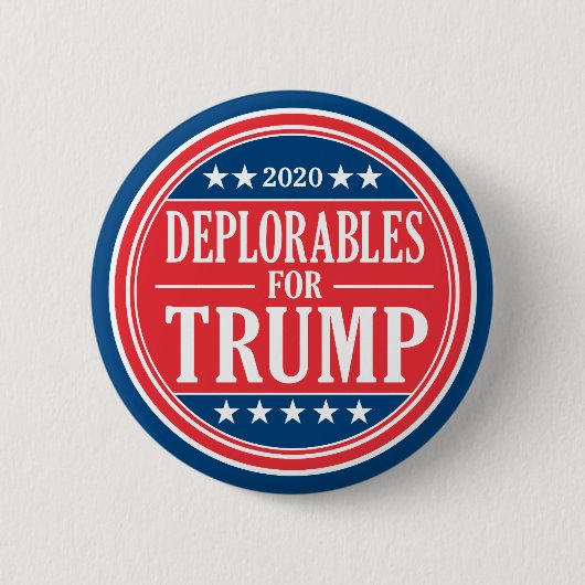 Badge Rond 5 Cm Déplorables pour Donald Trump et Mike Pence 2020 (Devant)