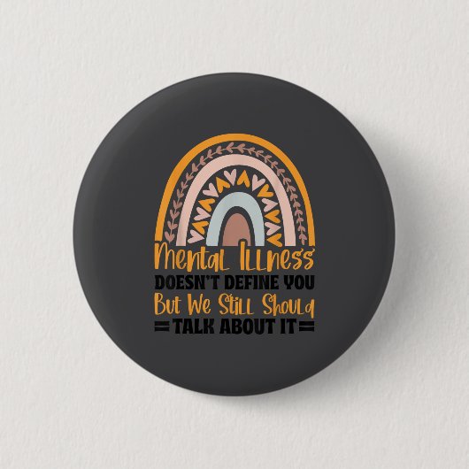 Badge Rond 5 Cm Depression Mental Illness Mental Health Awareness  (Devant)