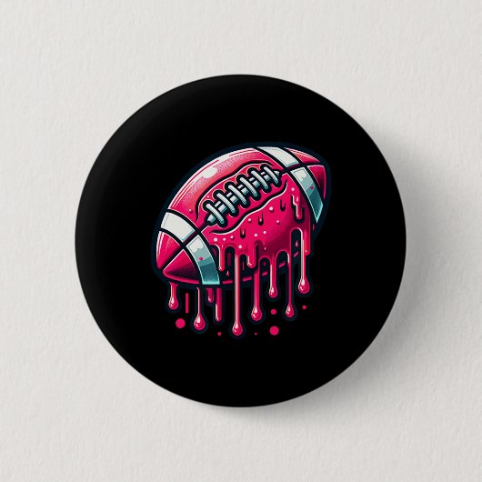 Badge Rond 5 Cm Dérive de football rose (Devant)