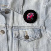 Badge Rond 5 Cm Dérive de football rose (En situation)