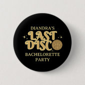 Badge Rond 5 Cm Dernier Disco Retro Black and Gold les années 70 B (Devant)
