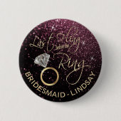 Badge Rond 5 Cm Dernier Fling Bachelorette Party Rose Gold (Devant)