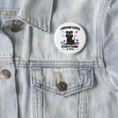 Badge Rond 5 Cm Dernier jour d'école, j'ai survécu à l'école (En situation)