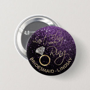 Badge Rond 5 Cm Dernière Fling Bachelorette Party violet