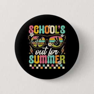 Badge Rond 5 Cm Dernière journée d'école dehors pour les garçons d