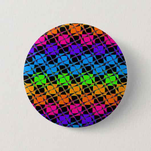 Badge Rond 5 Cm Dernières couleurs d'arc-en-ciel à damiers design (Devant)