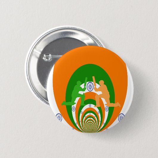 Badge Rond 5 Cm Dernières idées de cricket en Inde (Devant & derrière)