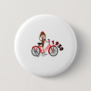 Badge Rond 5 Cm % des années 1950 de singe de chaussette de dessi