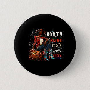 Badge Rond 5 Cm Des bottes et des paillettes, c'est une affaire de
