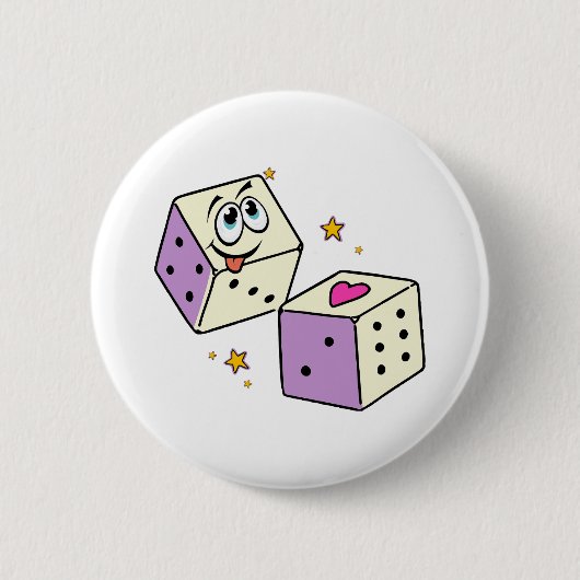 Badge Rond 5 Cm Dés Chanceux (Devant)