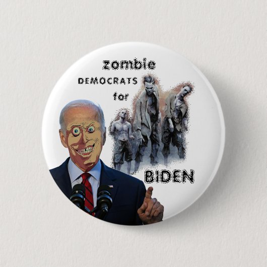Badge Rond 5 Cm des démocrates zombies pour Biden (Devant)