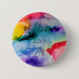Badge Rond 5 Cm Des éclaboussures créatives d'aquarelle