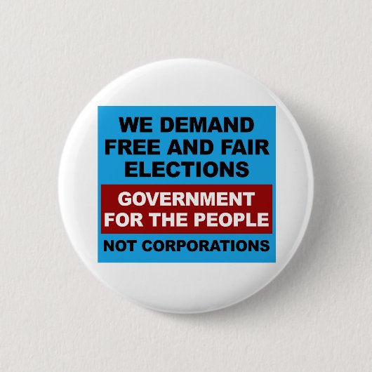 Badge Rond 5 Cm Des élections libres et équitables (Devant)