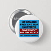 Badge Rond 5 Cm Des élections libres et équitables (Devant & derrière)