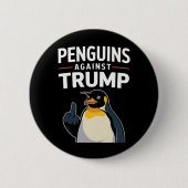 Badge Rond 5 Cm Des palmes de pingouin contre Trump (Devant)