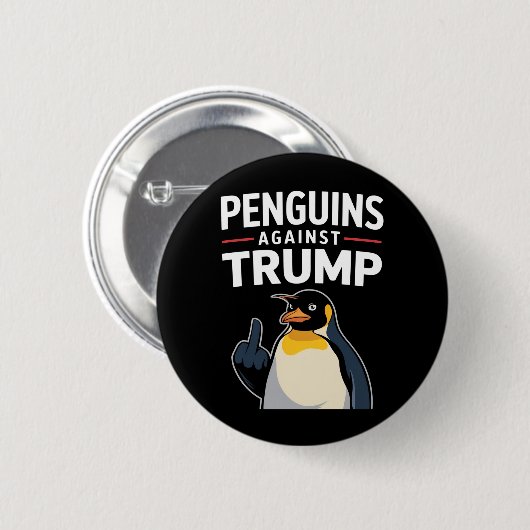 Badge Rond 5 Cm Des palmes de pingouin contre Trump (Devant & derrière)