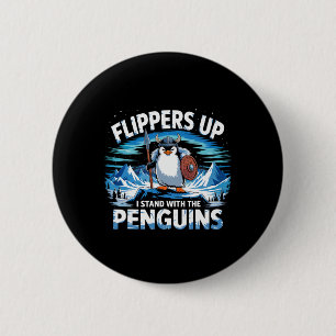 Badge Rond 5 Cm Des Palmes En Haut Je Me Trouve Avec Les Pingouins