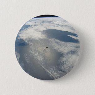 Badge Rond 5 Cm Des Petits Satellites Orbitent Au-Dessus D'Une Par