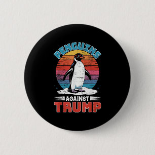 Badge Rond 5 Cm Des pingouins contre Trump Des Pingouins Flippers 