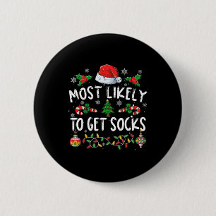 Badge Rond 5 Cm Des Pyjamas De Noël En Famille Amusants Très Susce