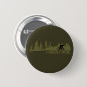 Badge Rond 5 Cm Descente VTT en forêt Vélo de montagne (Devant & derrière)
