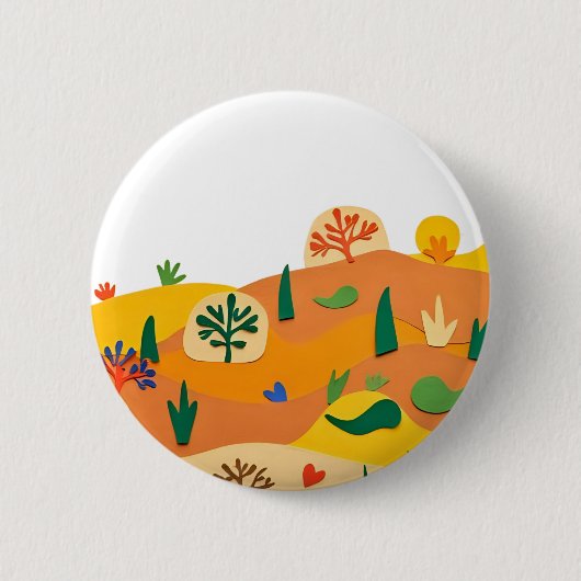 Badge Rond 5 Cm Désert de coupure de papier (Devant)