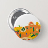 Badge Rond 5 Cm Désert de coupure de papier (Devant & derrière)