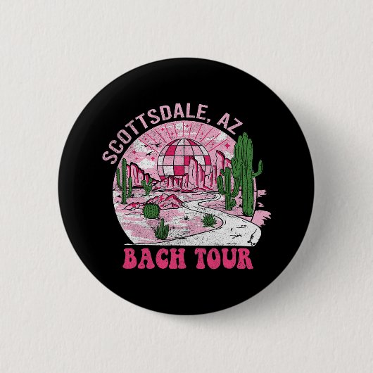 Badge Rond 5 Cm Desert Disco Scottsdale Bachelorte Party Western (Devant)