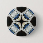 Badge Rond 5 Cm Design blanc foncé et bleu clair (Devant)