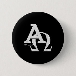 Badge Rond 5 Cm Design chrétien - Alpha Et Oméga La Lette Grecque