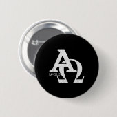 Badge Rond 5 Cm Design chrétien - Alpha Et Oméga La Lette Grecque (Devant & derrière)