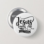 Badge Rond 5 Cm Design chrétien Jésus m'aime (Devant & derrière)