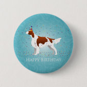 Badge Rond 5 Cm Design d'anniversaire irlandais rouge et blanc (Devant)