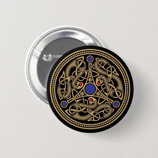 Badge Rond 5 Cm Design d'art viking (Devant & derrière)