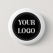 Badge Rond 5 Cm Design de code QR noir élégant | Marque élégante (Devant)