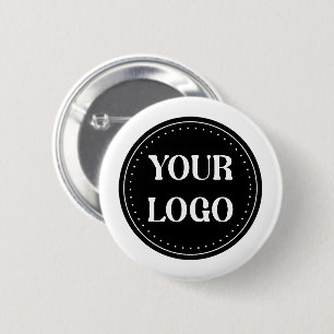Badge Rond 5 Cm Design de code QR noir élégant Marque élégante