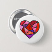 Badge Rond 5 Cm Design de coeur en verre tendu mosaïque attrape-so (Devant & derrière)