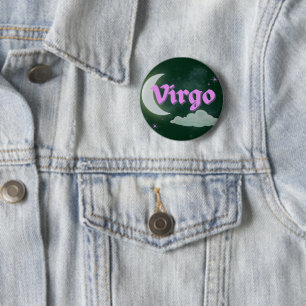 Badge Rond 5 Cm Design de lune et de nuages étoilés esthétique cél