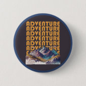 Badge Rond 5 Cm Design de montagne d'aventure. (Devant)