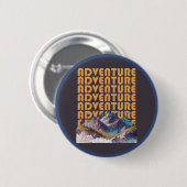Badge Rond 5 Cm Design de montagne d'aventure. (Devant & derrière)