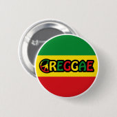 Badge Rond 5 Cm Design de reggae avec couleurs de drapeau reggae (Devant & derrière)
