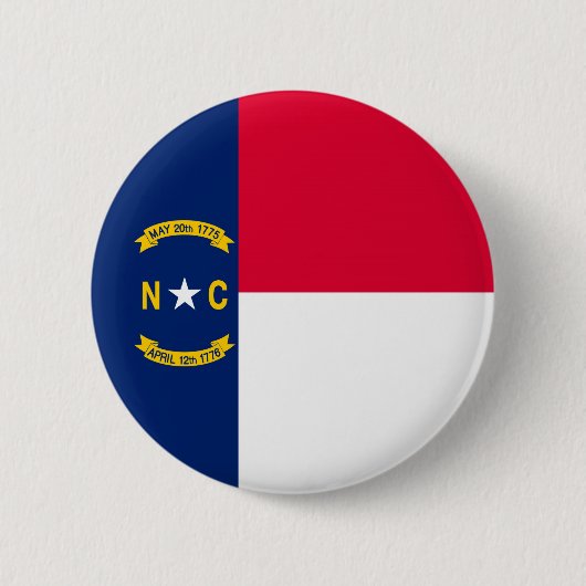 Badge Rond 5 Cm Design du drapeau de l'État de Caroline du Nord (Devant)