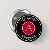 Badge Rond 5 Cm Design élégant de monogramme (Devant & derrière)