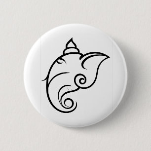 Badge Rond 5 Cm Design Ganesha décoratif