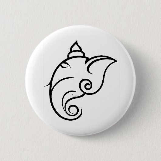 Badge Rond 5 Cm Design Ganesha décoratif (Devant)