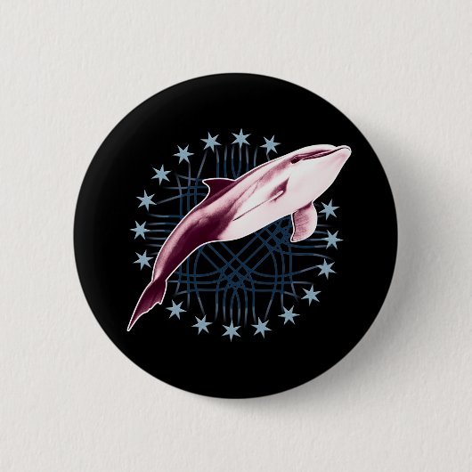 Badge Rond 5 Cm Design graphique Dolphin Slick (Devant)