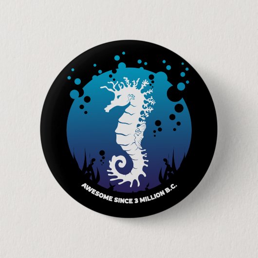 Badge Rond 5 Cm Design graphique Ocean Life - Seahors (Devant)