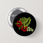 Badge Rond 5 Cm Design Hibiscus (Devant & derrière)