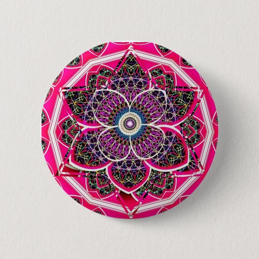 Badge Rond 5 Cm Design Mandala (Devant)
